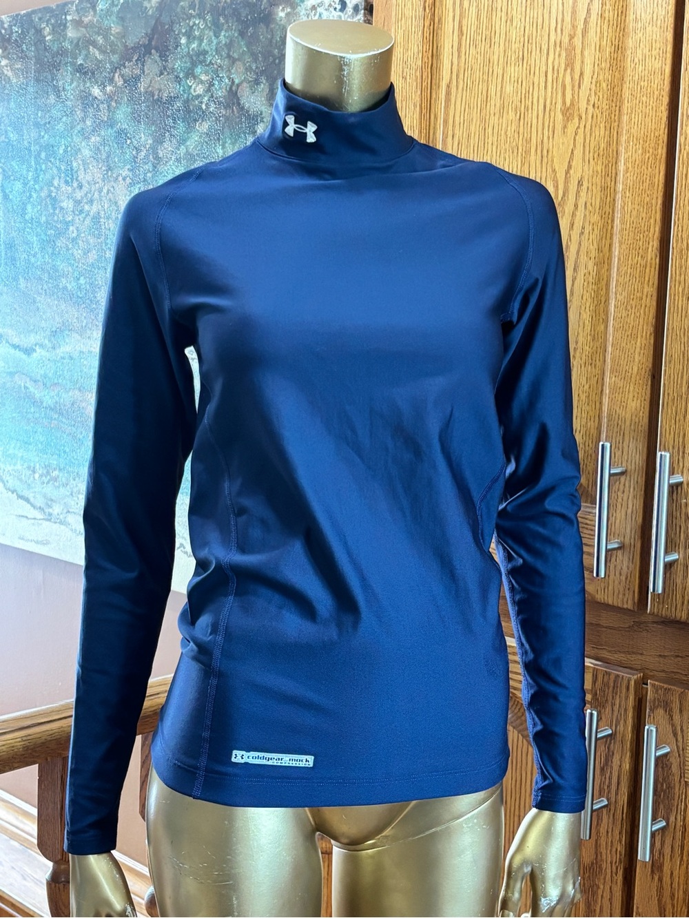 Under Armour Navy Long-Sleeve Mock Neck Performance Top